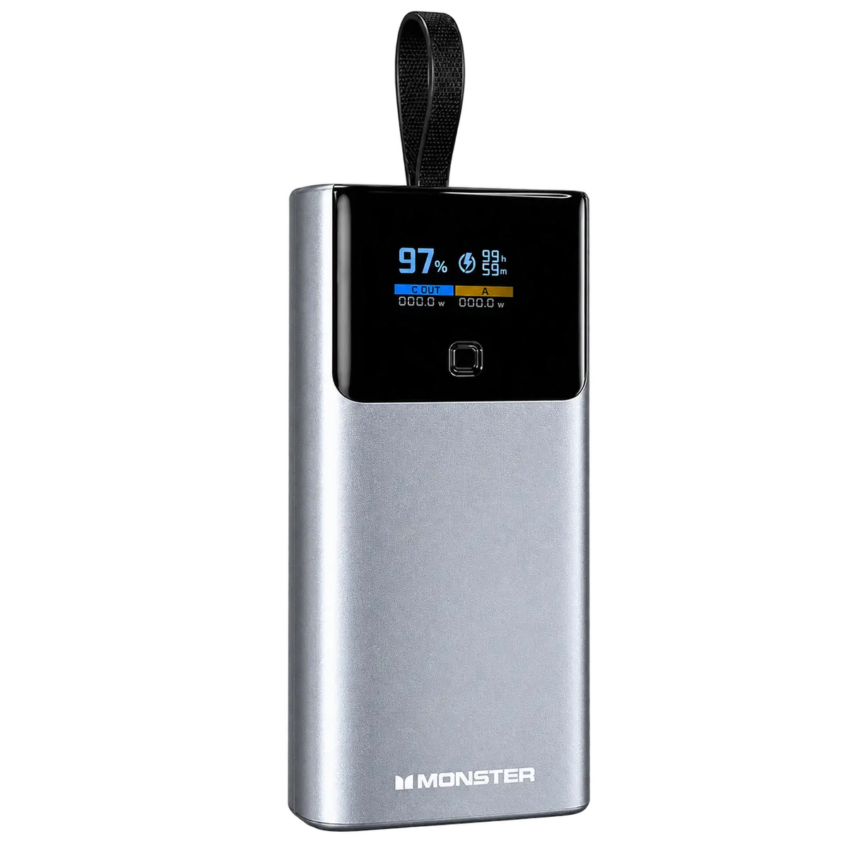 Monster 10000mAh Pocket Size Display Power Bank with Built-in Type-C Cable