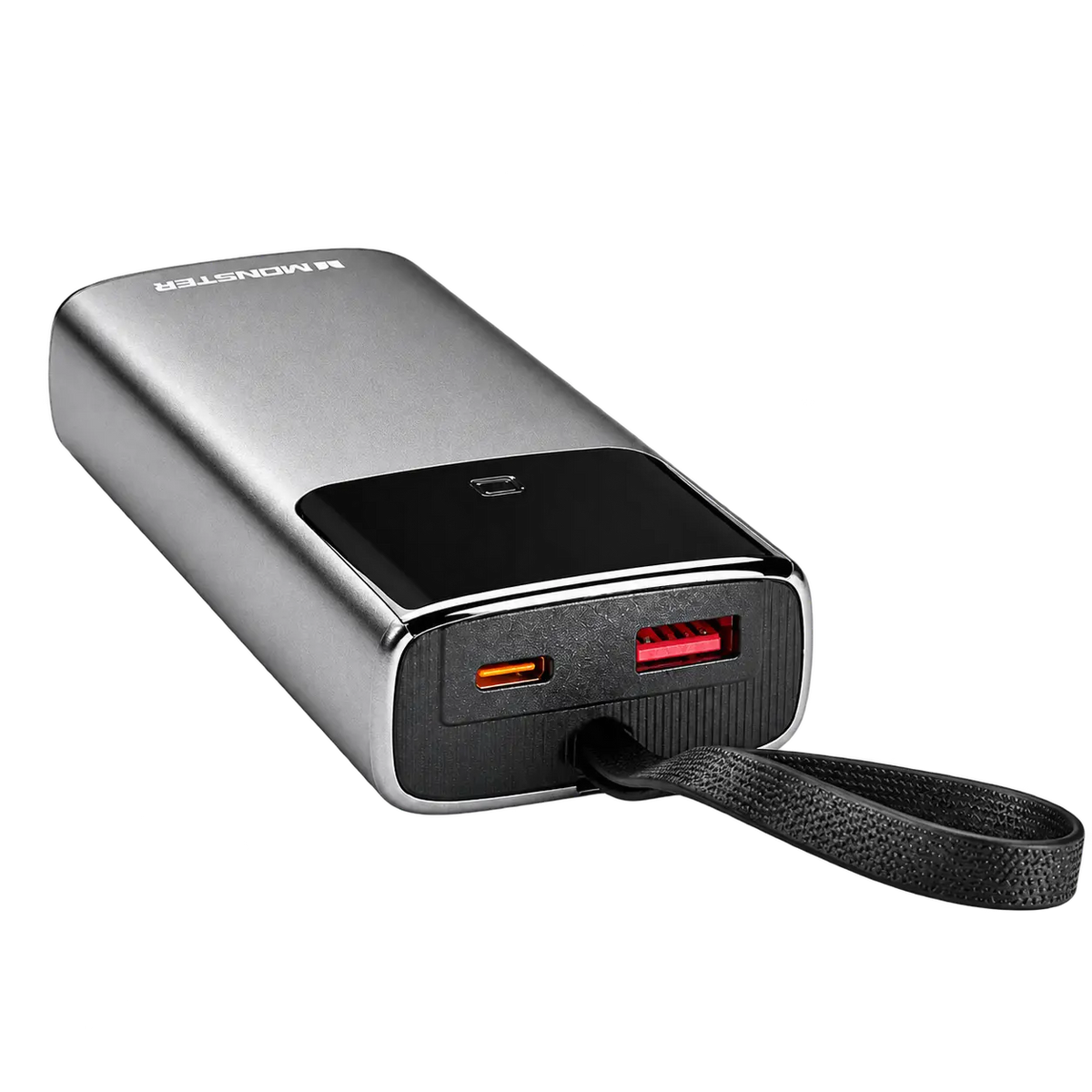 Monster 10000mAh Pocket Size Display Power Bank with Built-in Type-C Cable