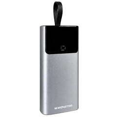Monster 10000mAh Pocket Size Display Power Bank with Built-in Type-C Cable