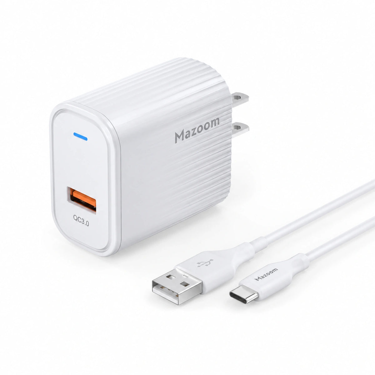 Mazoom 18W USB-A Fast Charger With USB to Type-C Cable