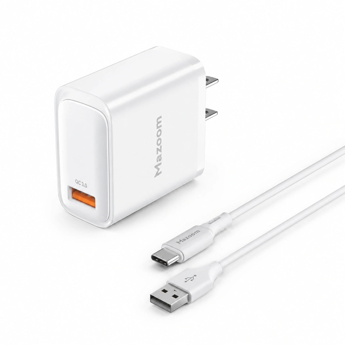 Mazoom 18W USB-A Charger With USB to Type-C Cable