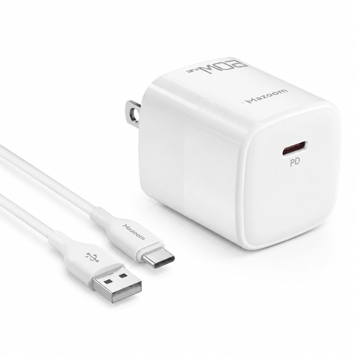 Mazoom Single PD 20W Fast Charger With USB to Type-C Cable