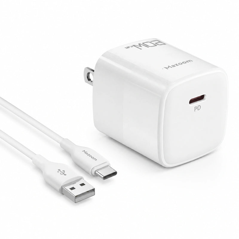 Mazoom Single PD 20W Fast Charger With USB to Type-C Cable