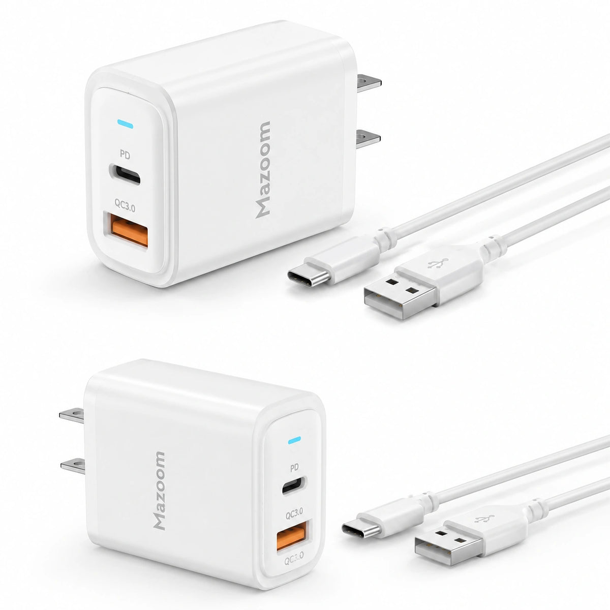 Mazoom 20W PD + QC3.0 Fast Charger With USB to Type-C Cable