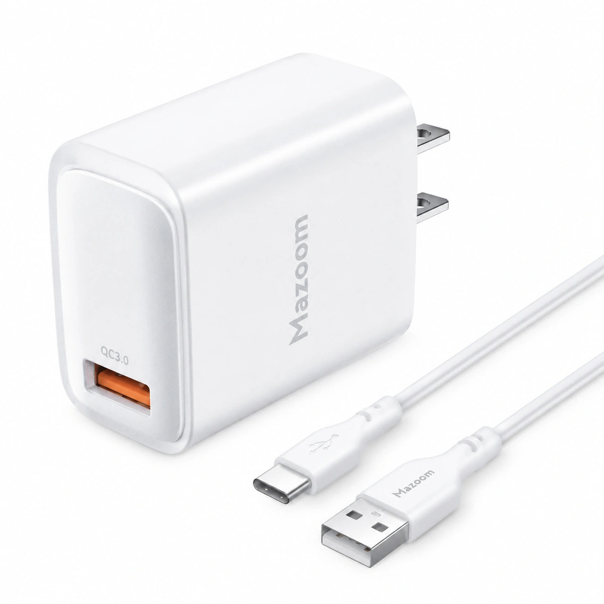 Mazoom 18W USB-A Charger With USB to Type-C Cable