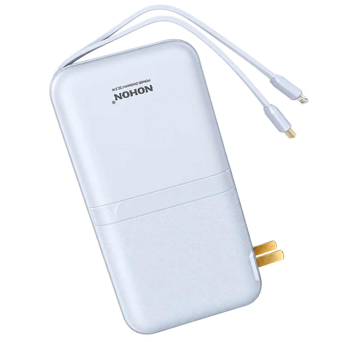 Nohon 20000mAh Power Bank with Built-in Type-C and iPhone Cables